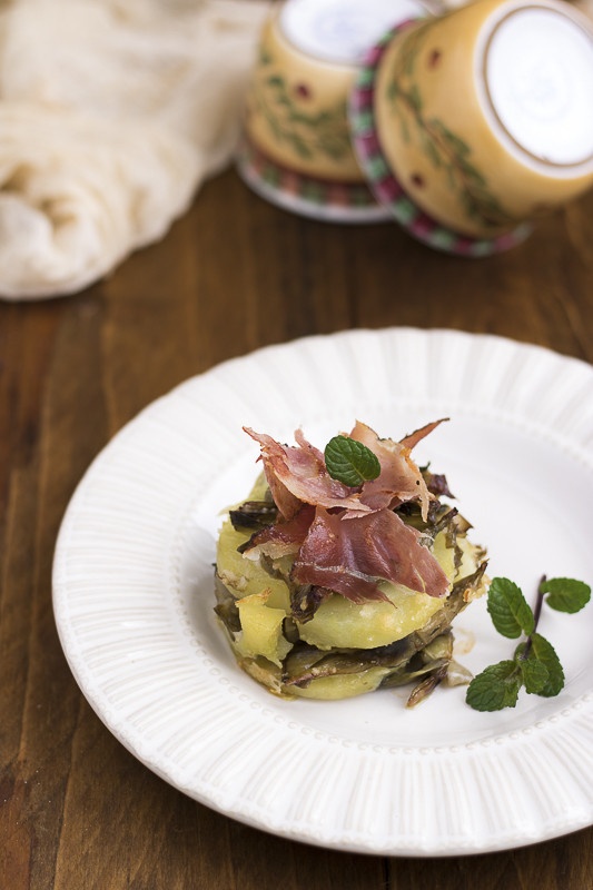 tortino di patate e carciofi 